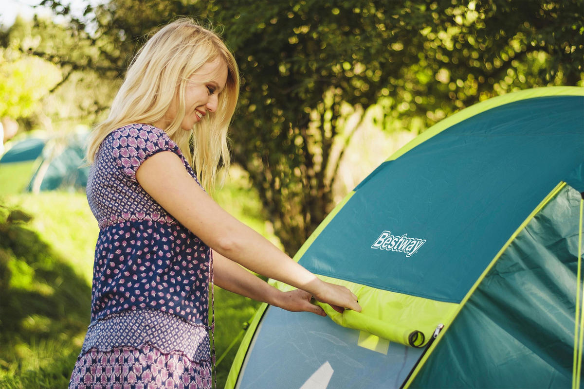 ZELT - Dunkelgrün, KONVENTIONELL, Glas/Kunststoff (210/240/100cm) - Bestway