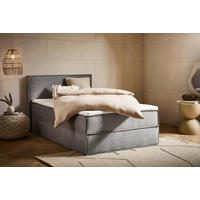 BOXBETT 120/200 cm,  in Hellgrau, Bettkasten, Topper, H3 = fest  - Hellgrau/Schwarz, Design, Kunststoff/Textil (120/200cm) - Chameo