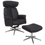 RELAXSESSELSET Mikrofaser    - Chromfarben/Schwarz, Design, Textil/Metall (76/97-109/76-107cm) - Carryhome