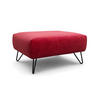 HOCKER in Textil Rot  - Rot/Schwarz, Design, Textil/Metall (90/70/46cm) - SENSOO