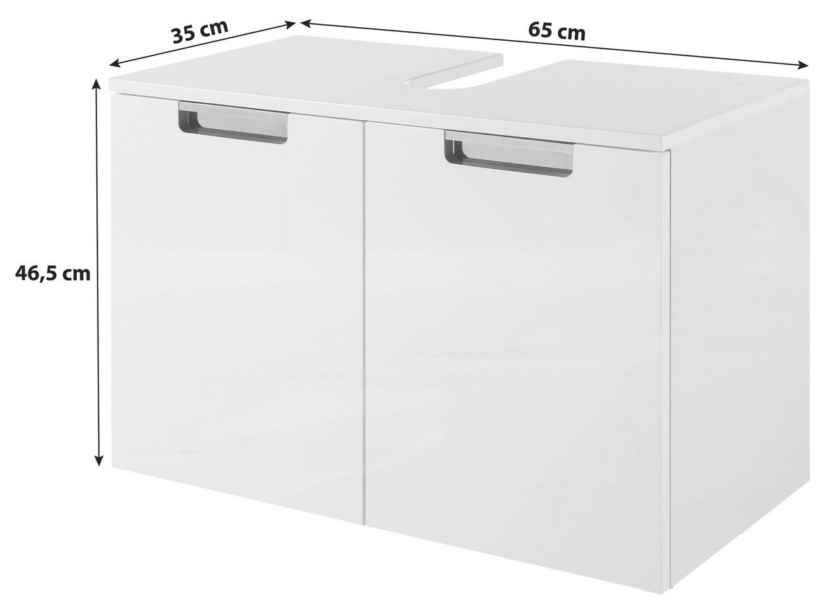WASCHBECKENUNTERSCHRANK 65,0/46,5/35,0 cm  - Chromfarben/Eichefarben, MODERN, Holzwerkstoff/Metall (65,0/46,5/35,0cm) - MID.YOU