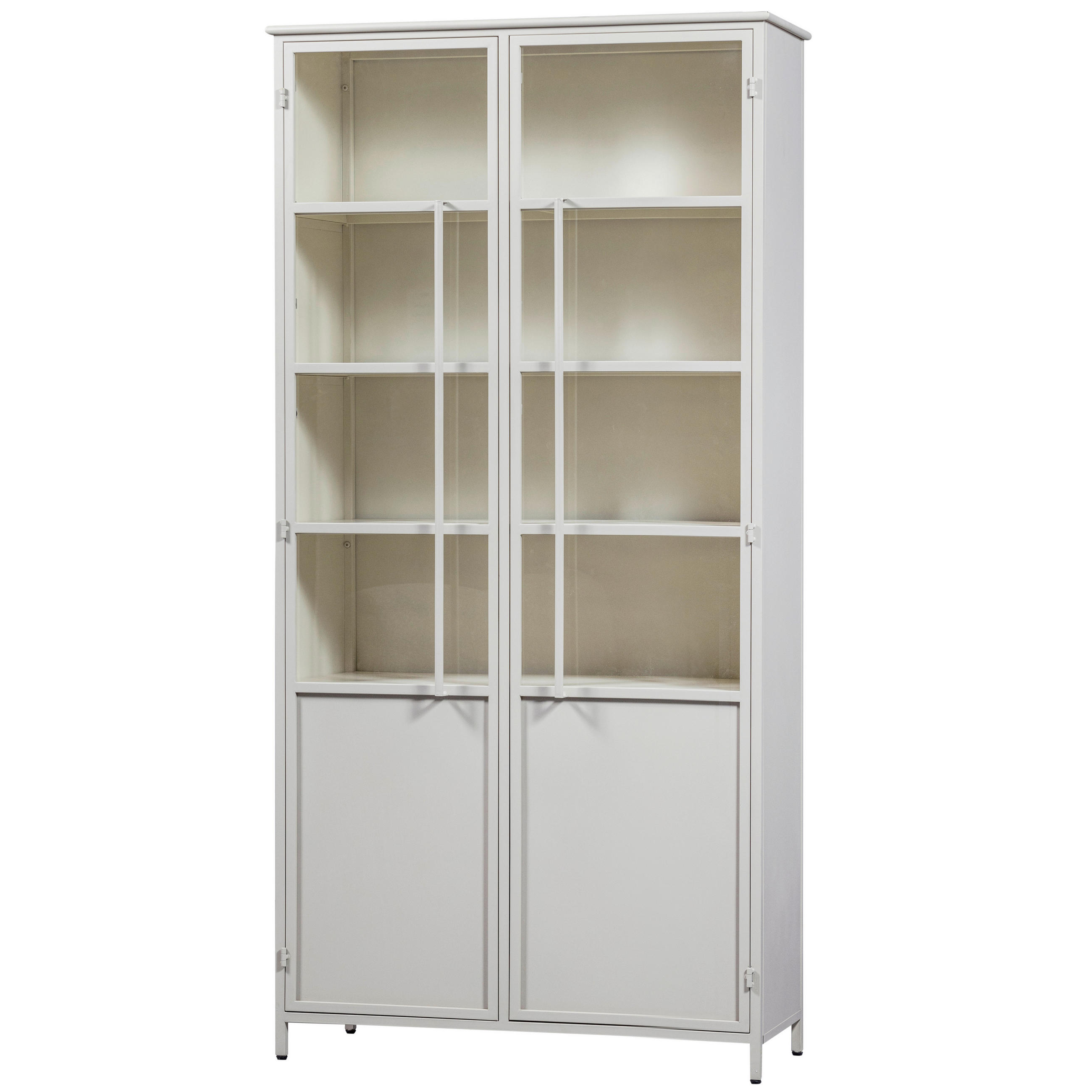 VITRINE in Sandfarben  - Sandfarben, Design, Glas/Metall (96/200/40cm) - Livetastic