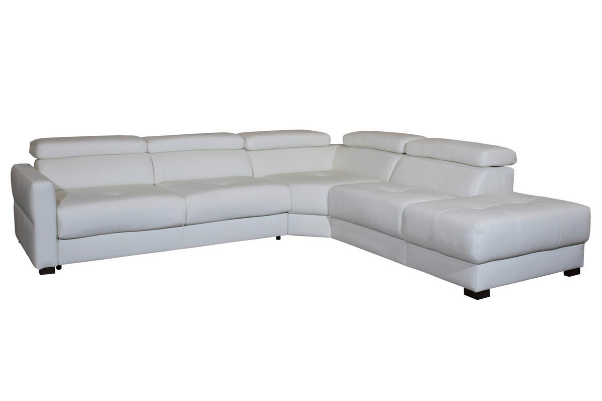 SJEDEĆA GARNITURA drvo, metal, koža, drvni materijal  bijela   - bijela/boje bukve, Moderno, drvni materijal/koža (300/265cm) - Novel