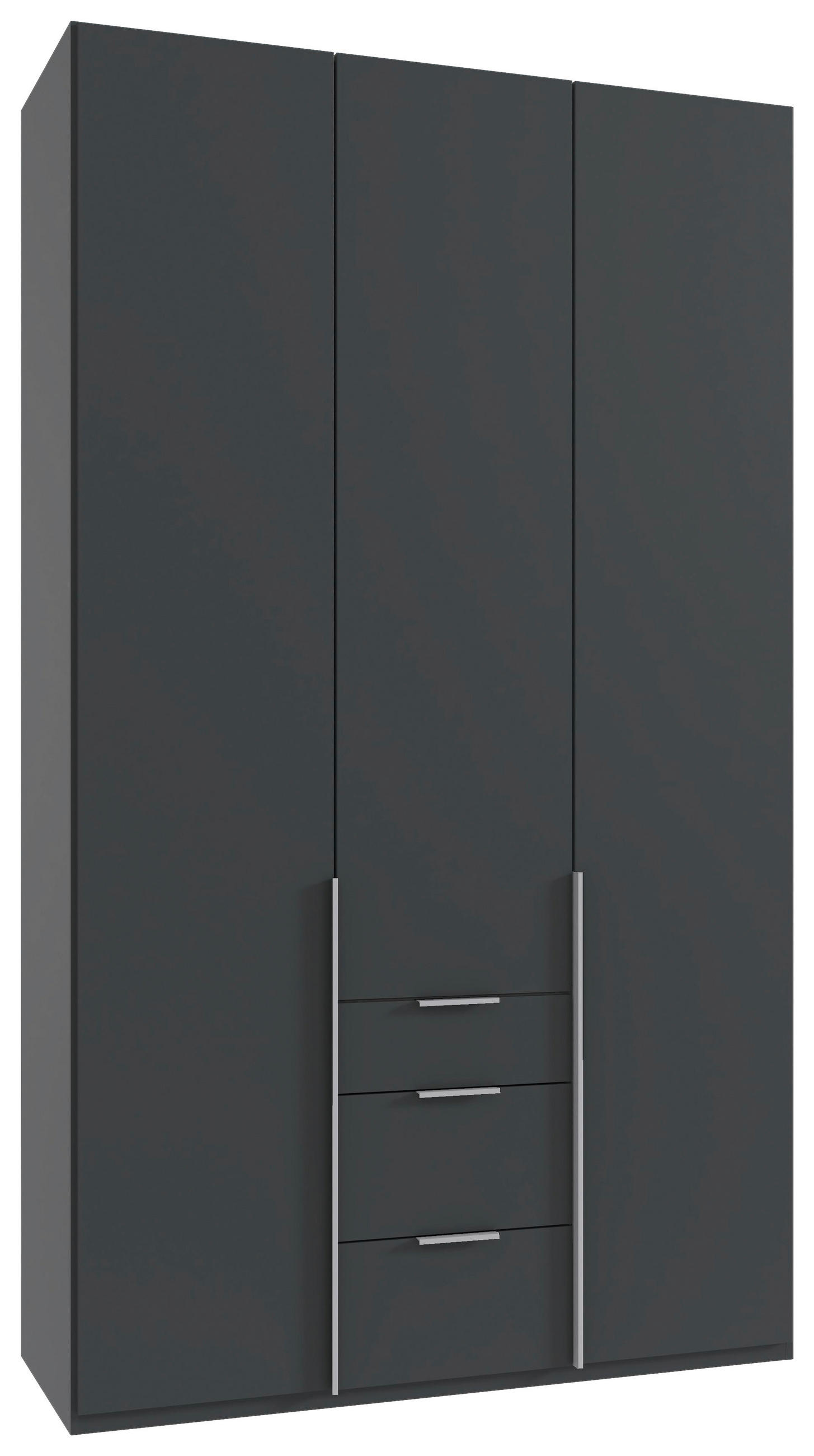 DREHTÜRENSCHRANK 135/236/58 cm 3-türig Graphitfarben  - Graphitfarben/Alufarben, MODERN, Holzwerkstoff/Metall (135/236/58cm) - MID.YOU