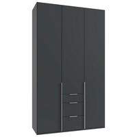 DREHTÜRENSCHRANK in Graphitfarben  - Alufarben/Graphitfarben, Modern, Holzwerkstoff/Metall (135/236/58cm) - MID.YOU