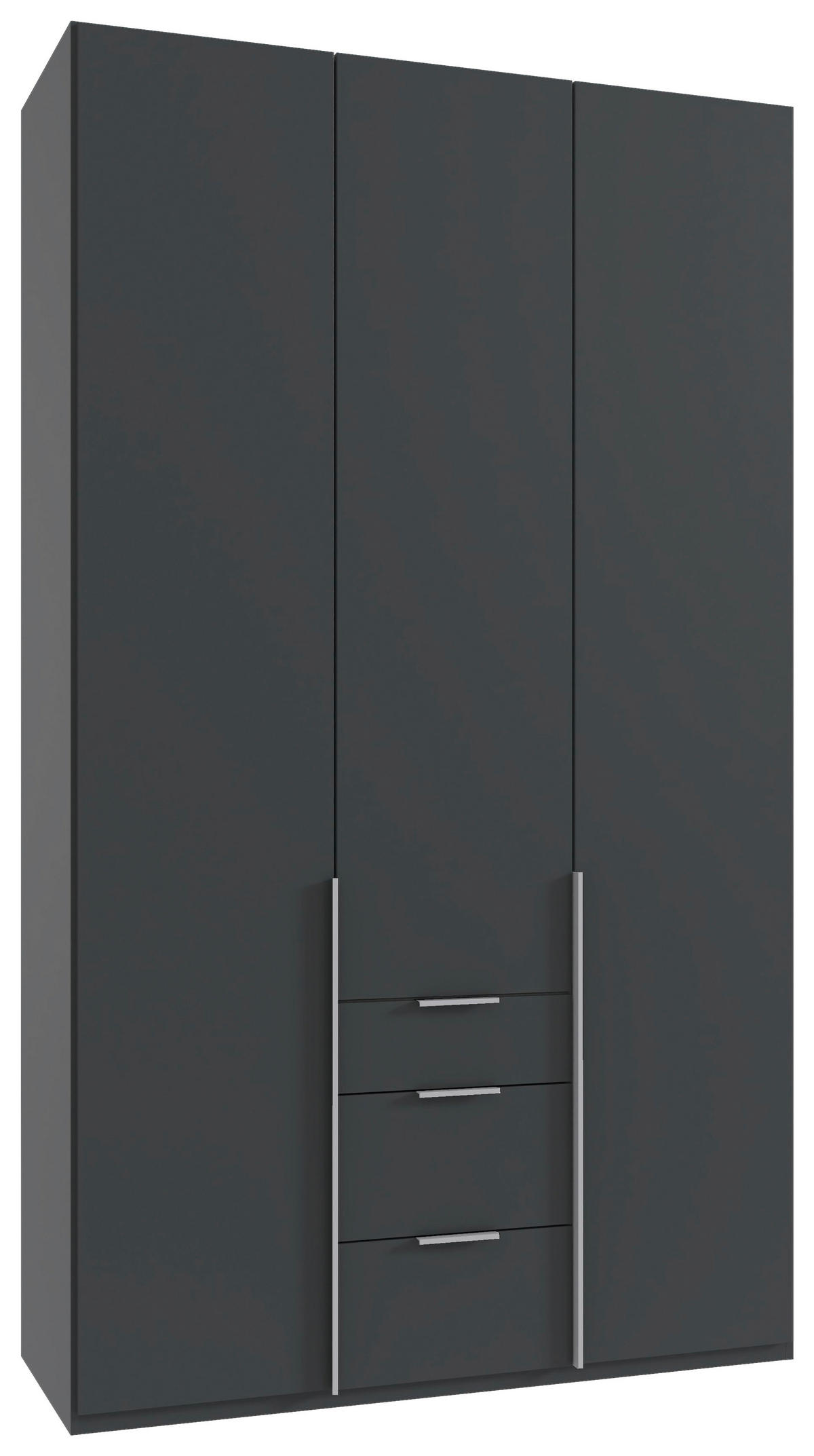 DREHTÜRENSCHRANK in Graphitfarben  - Alufarben/Graphitfarben, Modern, Holzwerkstoff/Metall (135/236/58cm) - MID.YOU