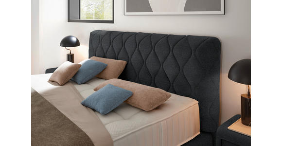 BOXSPRINGBETT 180/200 cm  in Anthrazit  - Anthrazit/Schwarz, Design, Kunststoff/Textil (180/200cm) - Johann Jakob