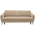 SCHLAFSOFA in Chenille Hellbraun  - Hellbraun/Schwarz, KONVENTIONELL, Textil/Metall (228/75/98cm) - Carryhome