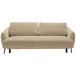 SCHLAFSOFA in Chenille Hellbraun  - Hellbraun/Schwarz, KONVENTIONELL, Textil/Metall (228/75/98cm) - Carryhome