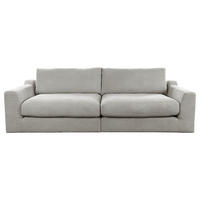 BIGSOFA in Cord Hellgrau  - Hellgrau/Schwarz, Design, Kunststoff/Textil (276/90/109cm) - Sit & More