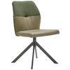 STUHL  in Lederlook, Webstoff  - Schwarz/Olivgrün, Konventionell, Textil/Metall (49,5/87/62,5cm) - Valdera