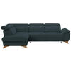 ECKSOFA in Flachgewebe Blau  - Blau/Eichefarben, Modern, Holz/Textil (212/287cm) - Valnatura
