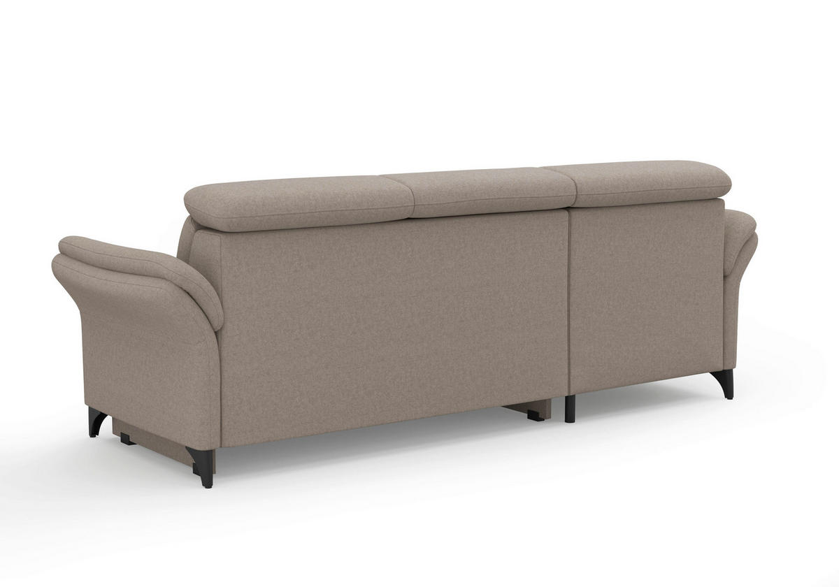 ECKSOFA Flachgewebe Taupe  - Taupe/Schwarz, Konventionell, Textil/Metall (166/253cm) - Sit & More