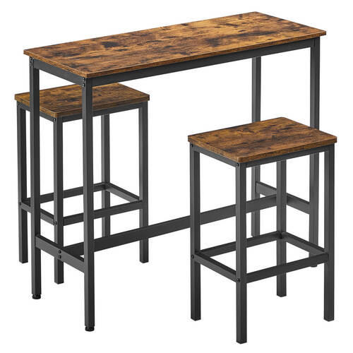 BAR SET Braun, Schwarz  - Schwarz/Braun, Natur, Metall (100/40/90cm) - Boxxx