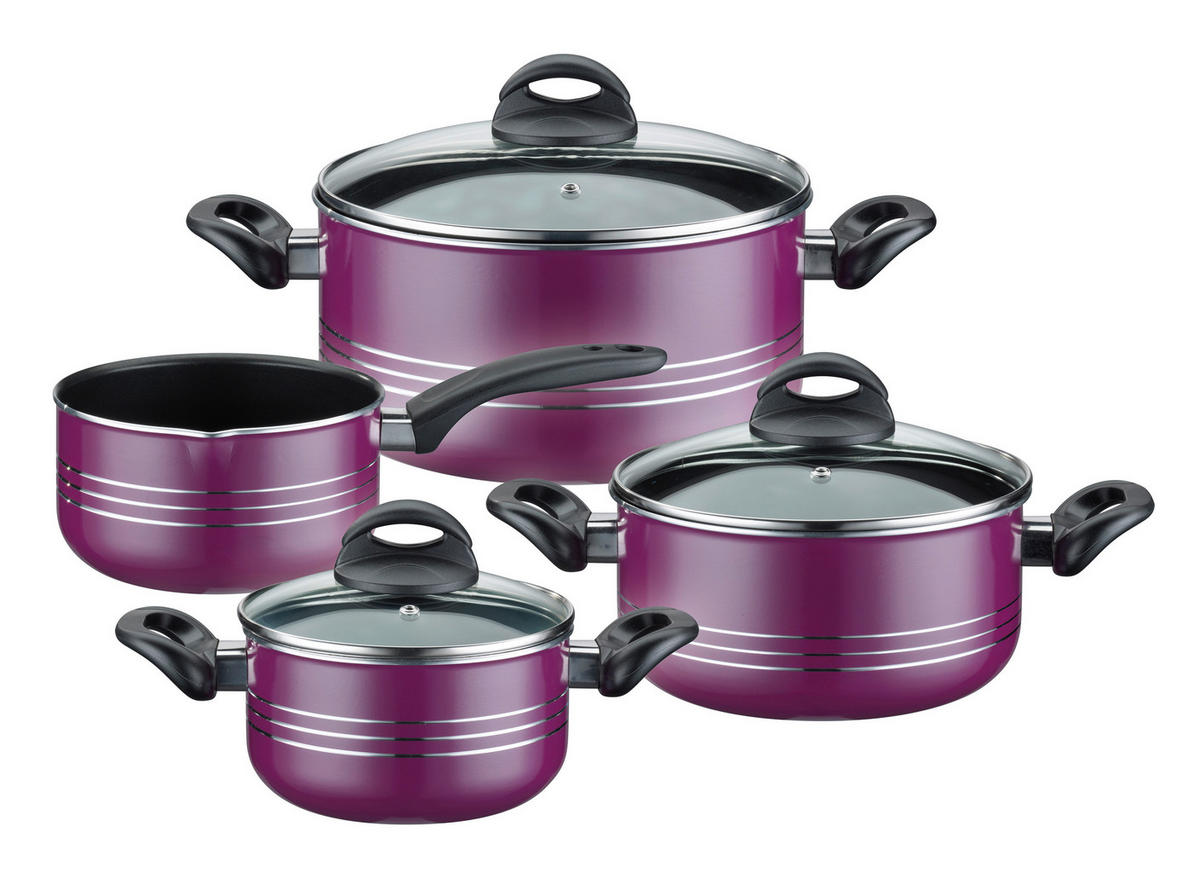 KOCHTOPFSET MILANO color 4-teilig  - Lila, Basics, Metall - GSW