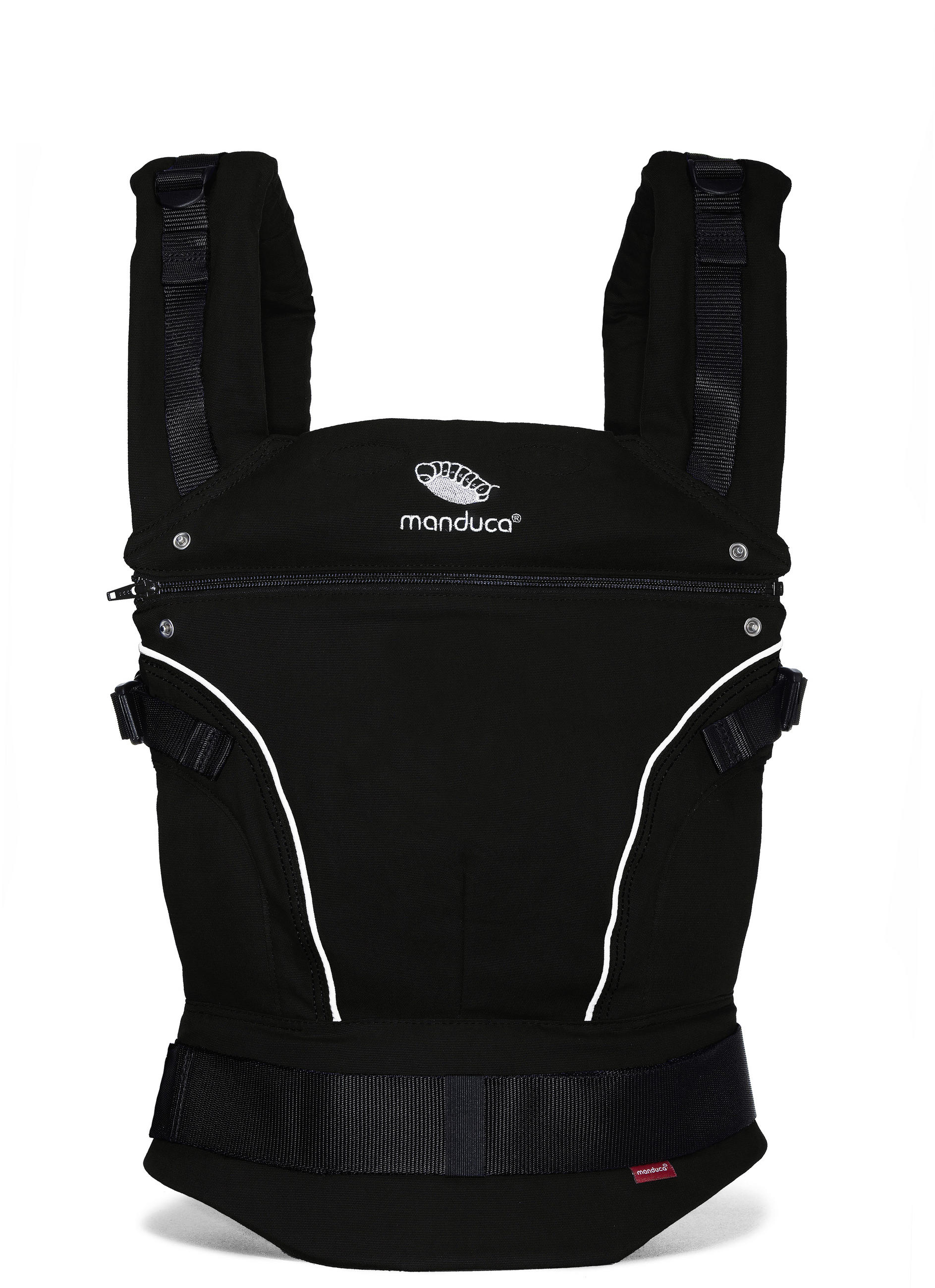 BABYTRAGE PureCotton  - Schwarz/Grau, Basics, Textil (22,5/12,5/34,5cm) - Wickelkinder Manduca