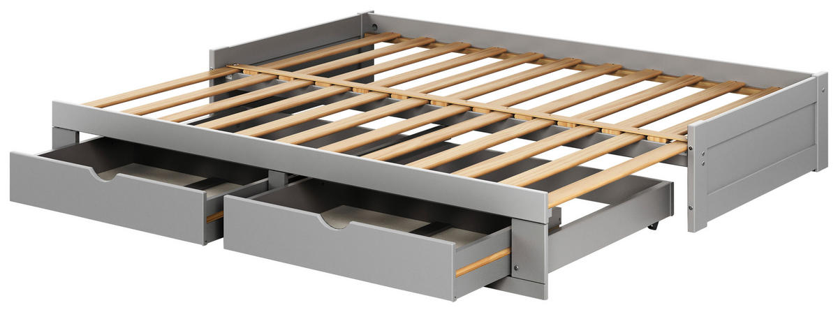 AUSZIEHBETT 90/200 cm Grau  - Grau, Modern, Holz/Holzwerkstoff (90/200cm) - MID.YOU