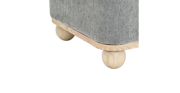 HOCKER Leinenoptik Kiefer Grau - Naturfarben/Grau, Trend, Holz/Textil (41/41/41cm) - Xora