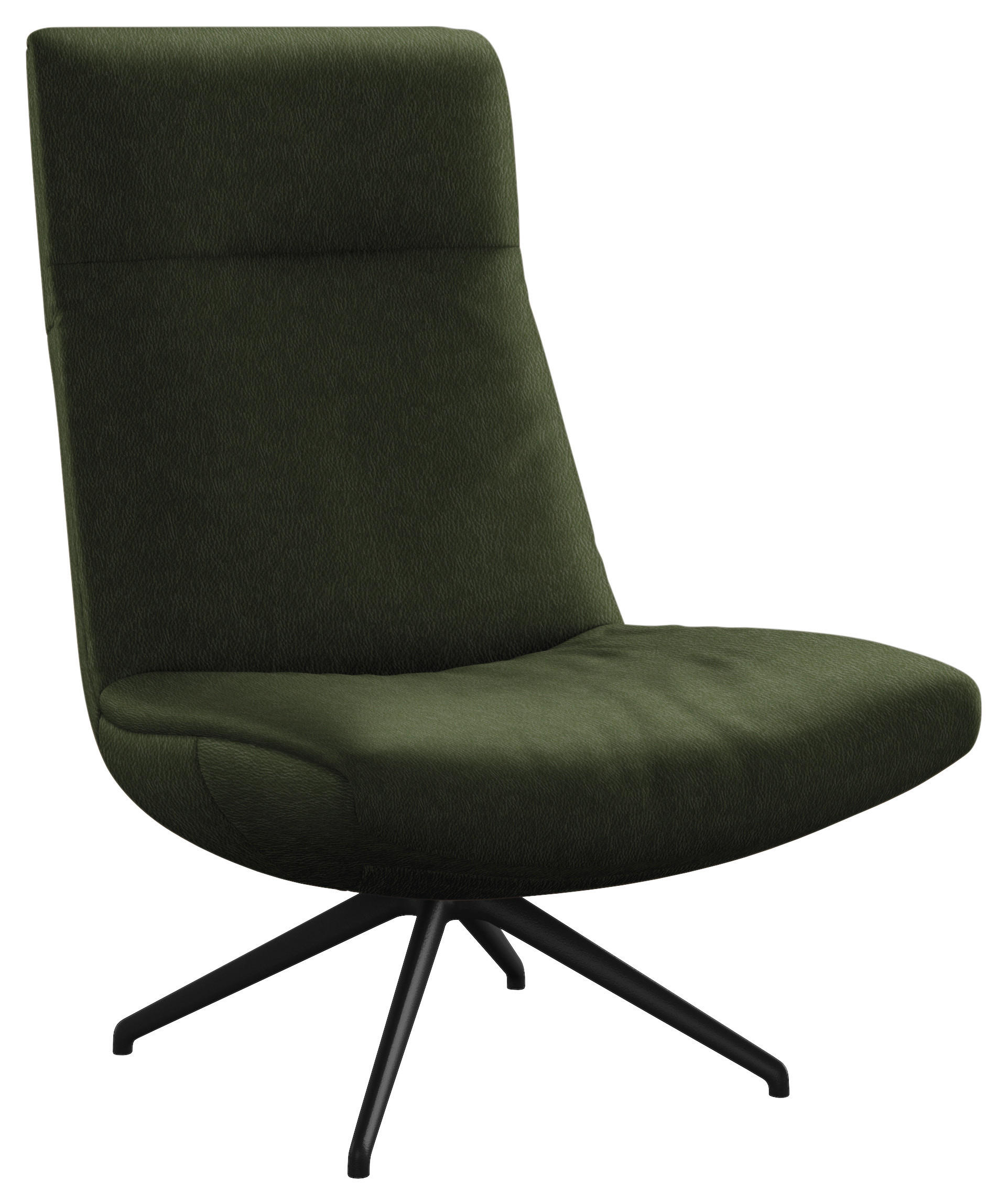 SESSEL in Echtleder Dunkelgrün  - Dunkelgrün/Schwarz, Modern, Leder/Metall (74/105/92cm) - Johann Jakob