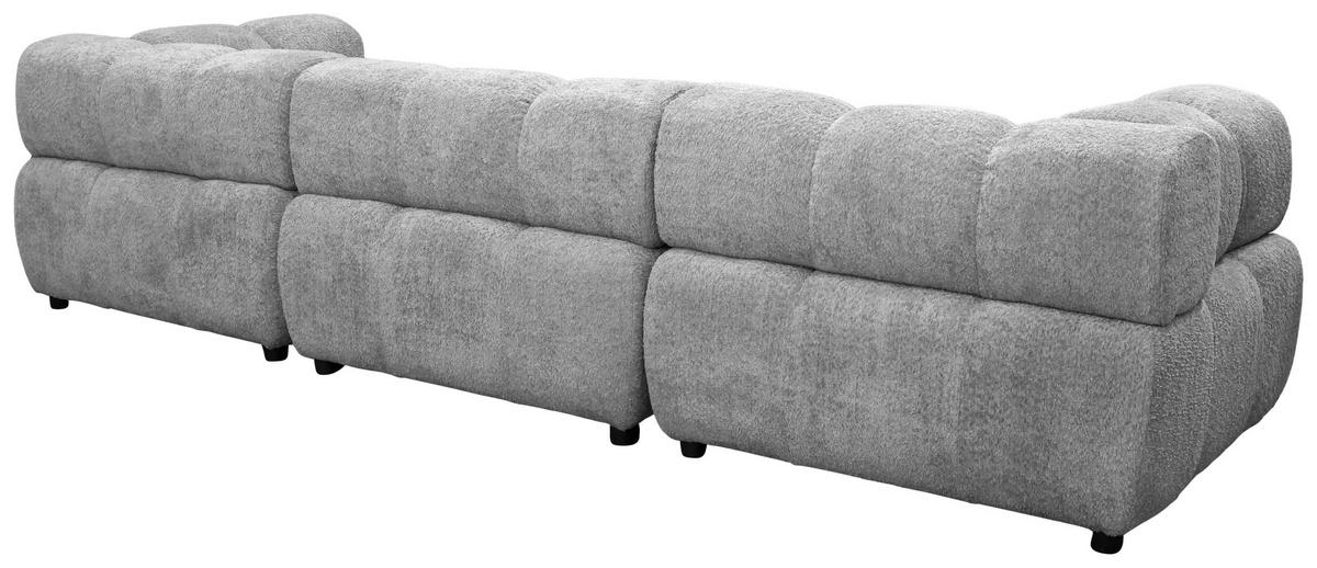 ECKSOFA ZAK Grau Bouclé  - Schwarz/Grau, Design, Kunststoff/Textil (280/186cm) - MID.YOU