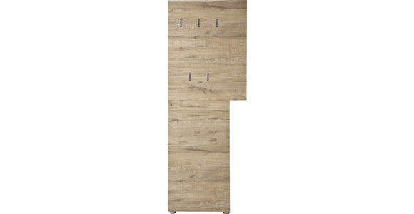 GARDEROBE 3-teilig  in 135/190/39 cm  - Eichefarben/Anthrazit, Design, Holzwerkstoff (135/190/39cm) - Carryhome