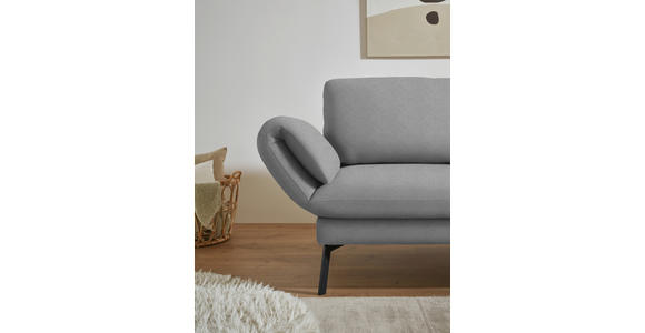 ECKSOFA  in Flachgewebe Hellgrau  255-365/175-224 cm  - Hellgrau/Schwarz, Design, Textil/Metall (255-365/175-224cm) - Dieter Knoll