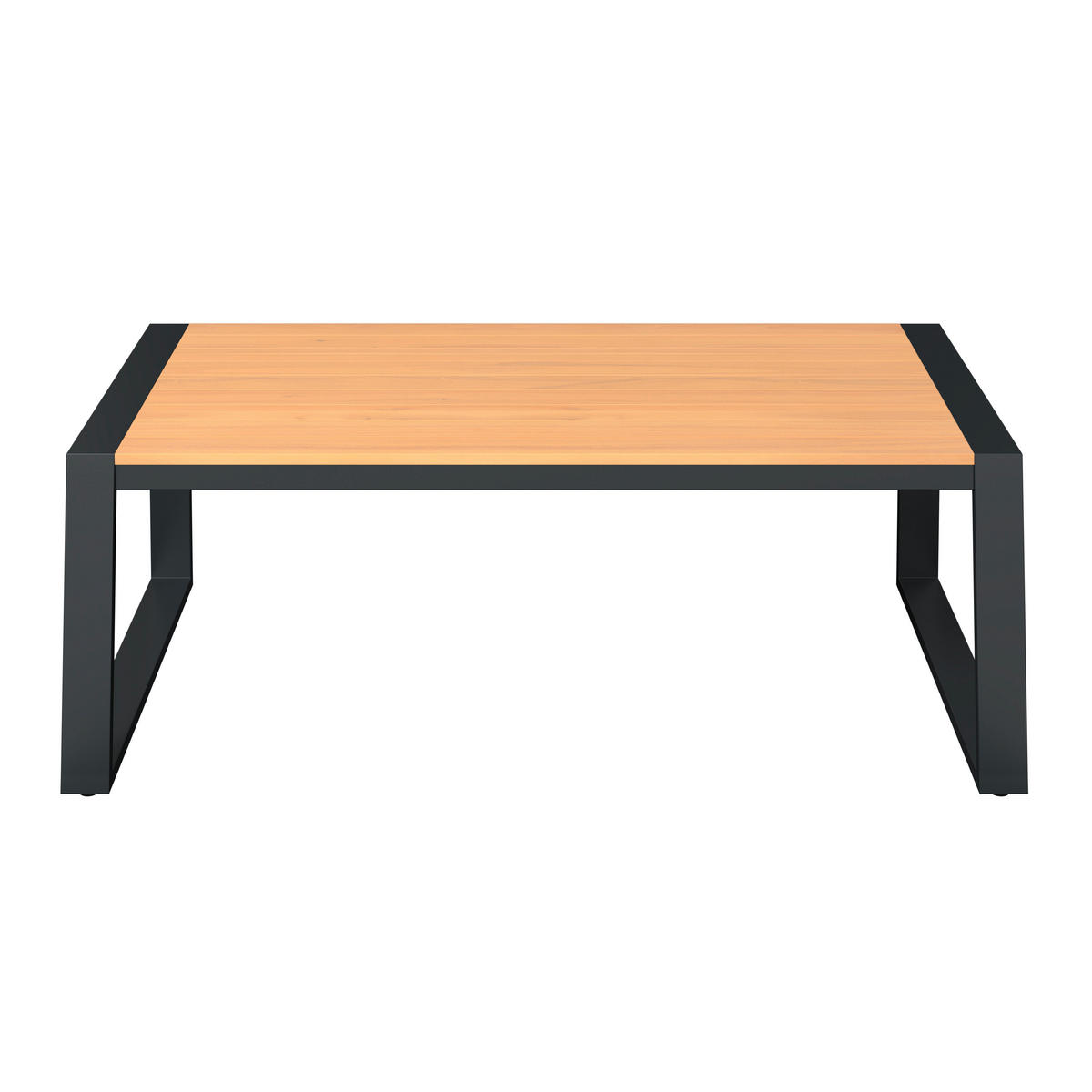 LOUNGEGARNITUR 4-teilig   207/76/85 cm Teakholz Aluminium  - Schwarz/Teakfarben, MODERN, Holz/Textil (207/76/85cm) - Ambia Garden