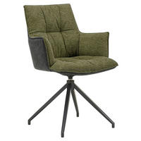 STOLIČKA S PODRÚČKAMI, železo, mikrovlákno, zelená, čierna - čierna/zelená, Design, kov/textil (59/89,5/63cm) - Novel