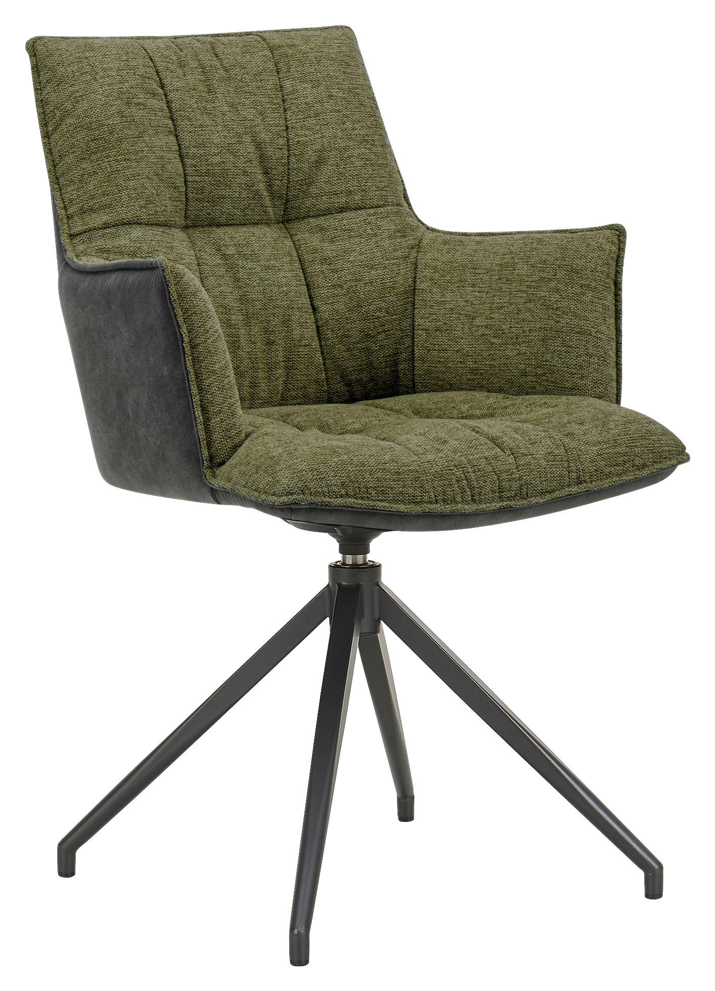 Scaun Cu Brațe din metal textil verde negru