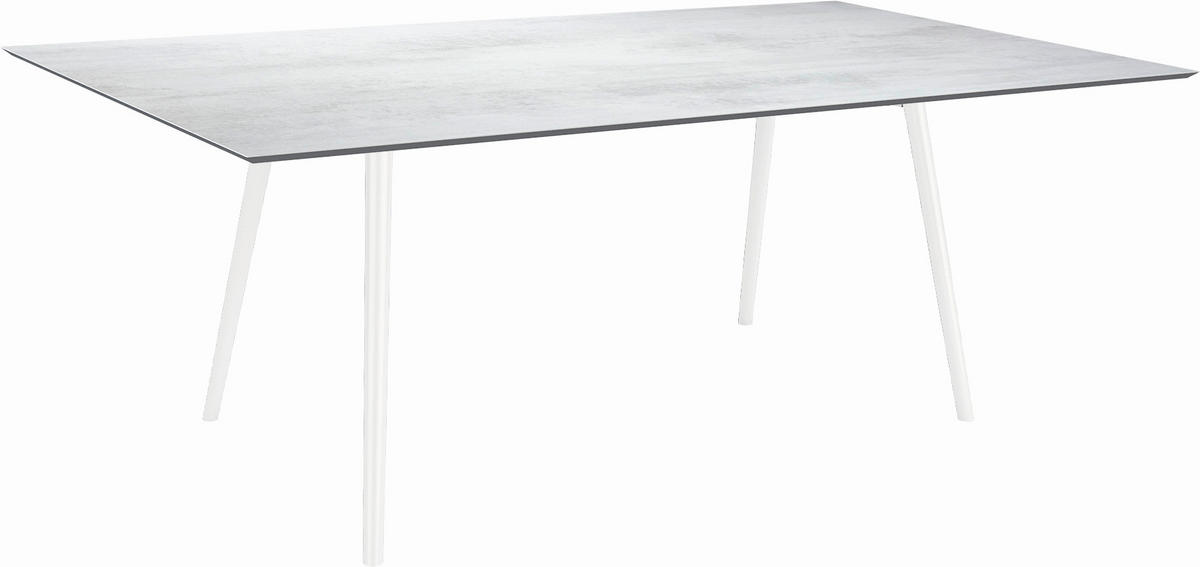 GARTENTISCH Kunststoff Hellgrau rechteckig  - Hellgrau/Weiß, MODERN, Kunststoff/Metall (180/100/75cm) - Stern