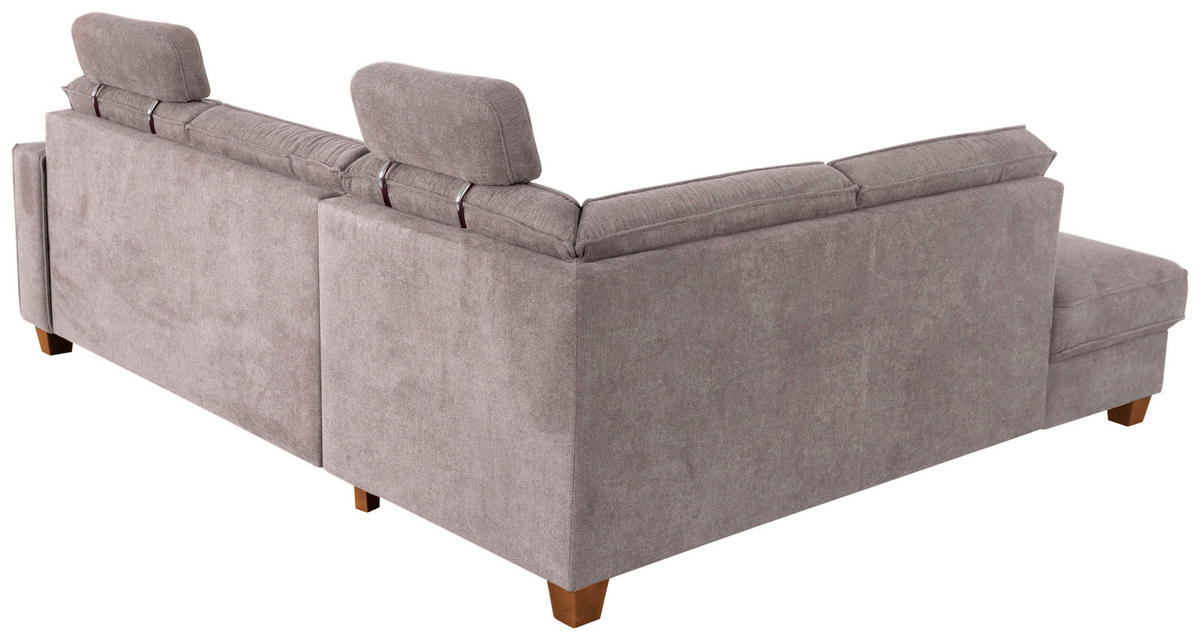 ECKSOFA in Flachgewebe Taupe  - Taupe/Eichefarben, Konventionell, Holz/Textil (213/236cm) - Sit & More