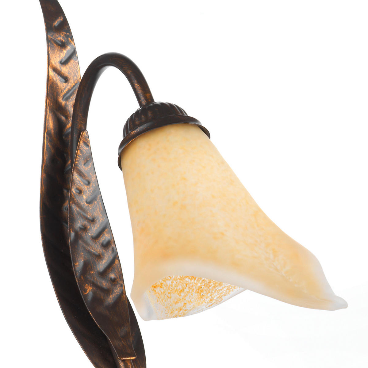 TISCHLEUCHTE 25/38 cm   - Bronzefarben, KONVENTIONELL, Glas/Metall (25/38cm)