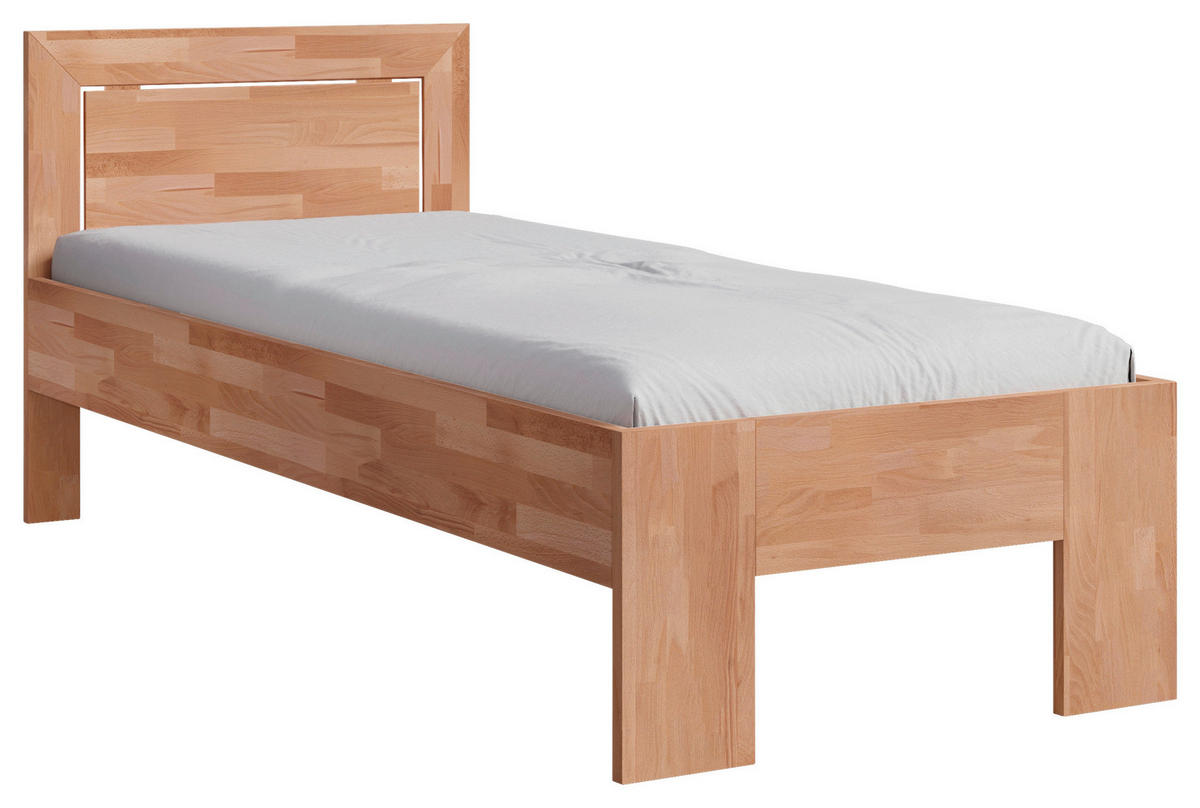 BETT 90/200 cm  in Kernbuche  - Kernbuche, Natur, Holz (90/200cm) - Linea Natura