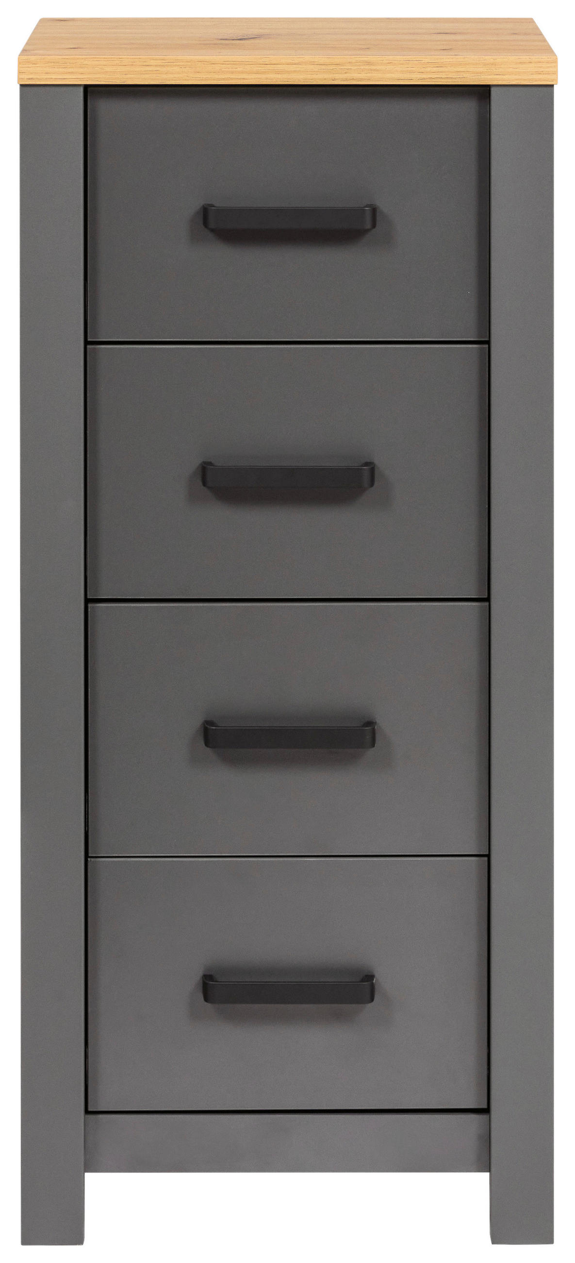 MIDISCHRANK 42/94/40 cm  - Anthrazit/Schwarz, Natur, Holzwerkstoff/Metall (42/94/40cm) - home24