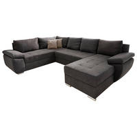 WOHNLANDSCHAFT in Mikrofaser Braun  - Taupe/Chromfarben, Konventionell, Textil (219/305/157cm) - Livetastic