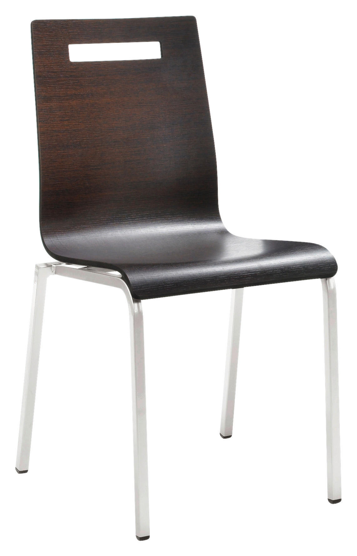 BESUCHERSTUHL Wengefarben  - Wengefarben/Chromfarben, Basics, Holz/Metall (48/87/55cm) - MID.YOU