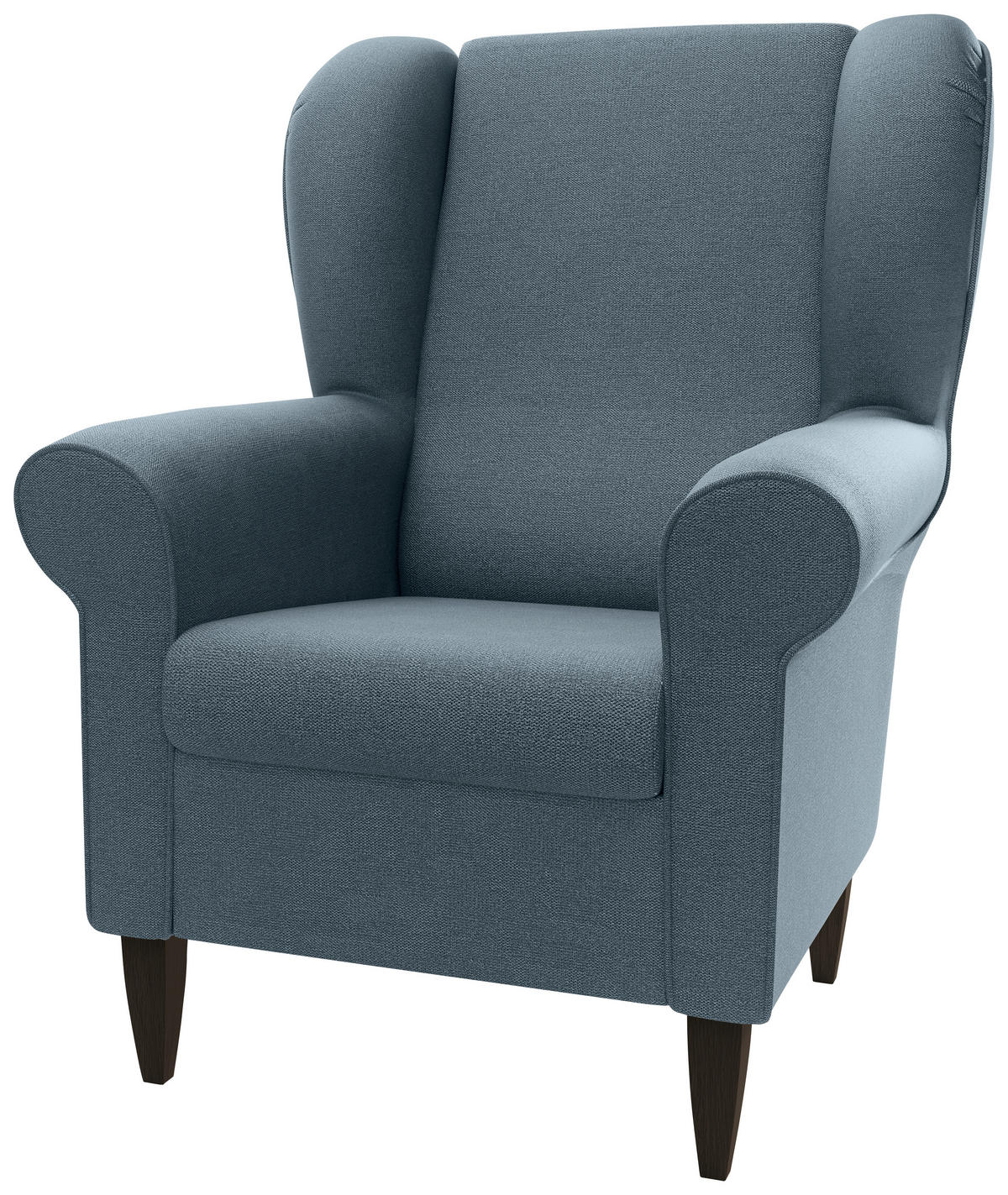 OHRENSESSEL Struktur Blau  - Wengefarben/Blau, Konventionell, Holz/Textil (80/102/86cm) - Livetastic