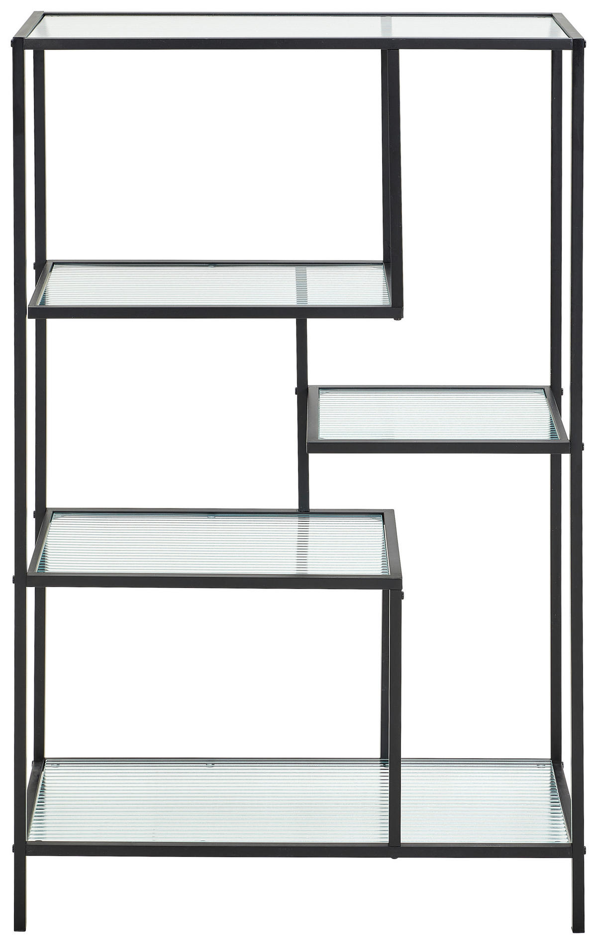 ETAJERĂ  76/121/32 cm negru  - negru, Design, sticlă/metal (76/121/32cm) - MID.YOU