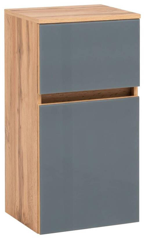 UNTERSCHRANK in   - Eichefarben/Silberfarben, Konventionell, Glas/Holzwerkstoff (40/79/35cm) - Held
