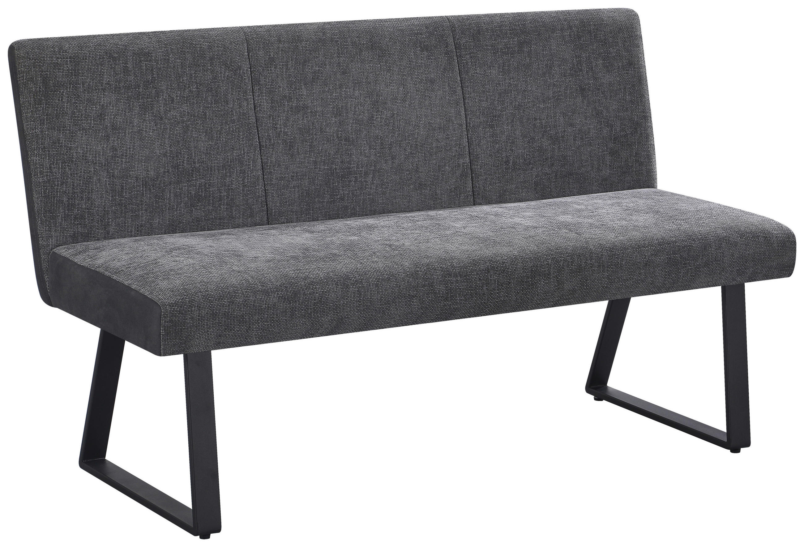 SITZBANK 140/86/61 cm Webstoff, Mikrofaser Grau, Schwarz  - Schwarz/Grau, KONVENTIONELL, Textil/Metall (140/86/61cm) - Carryhome