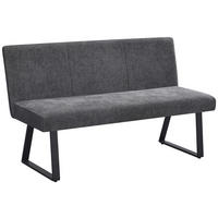 SITZBANK 140/86/61 cm Webstoff, Mikrofaser Grau, Schwarz  - Schwarz/Grau, KONVENTIONELL, Textil/Metall (140/86/61cm) - Carryhome