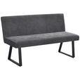 SITZBANK 140/86/61 cm Webstoff, Mikrofaser Grau, Schwarz  - Schwarz/Grau, KONVENTIONELL, Textil/Metall (140/86/61cm) - Carryhome