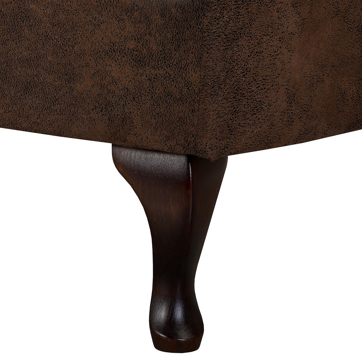 RÉCAMIERE Pako in Lederlook Dunkelbraun  - Dunkelbraun/Braun, Design, Holz/Textil (185/93/75cm) - Livetastic