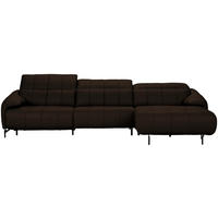 ECKSOFA in Echtleder Dunkelbraun  - Dunkelbraun/Schwarz, Design, Leder/Metall (313/165cm) - Belluti