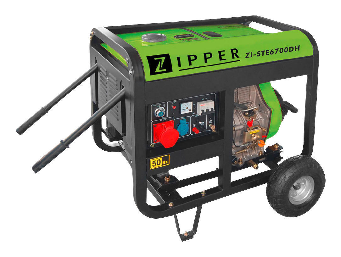 STROMERZEUGER ZI-STE6700DH  - Schwarz/Grün, MODERN, Kunststoff/Metall (74/50/62cm) - Zipper