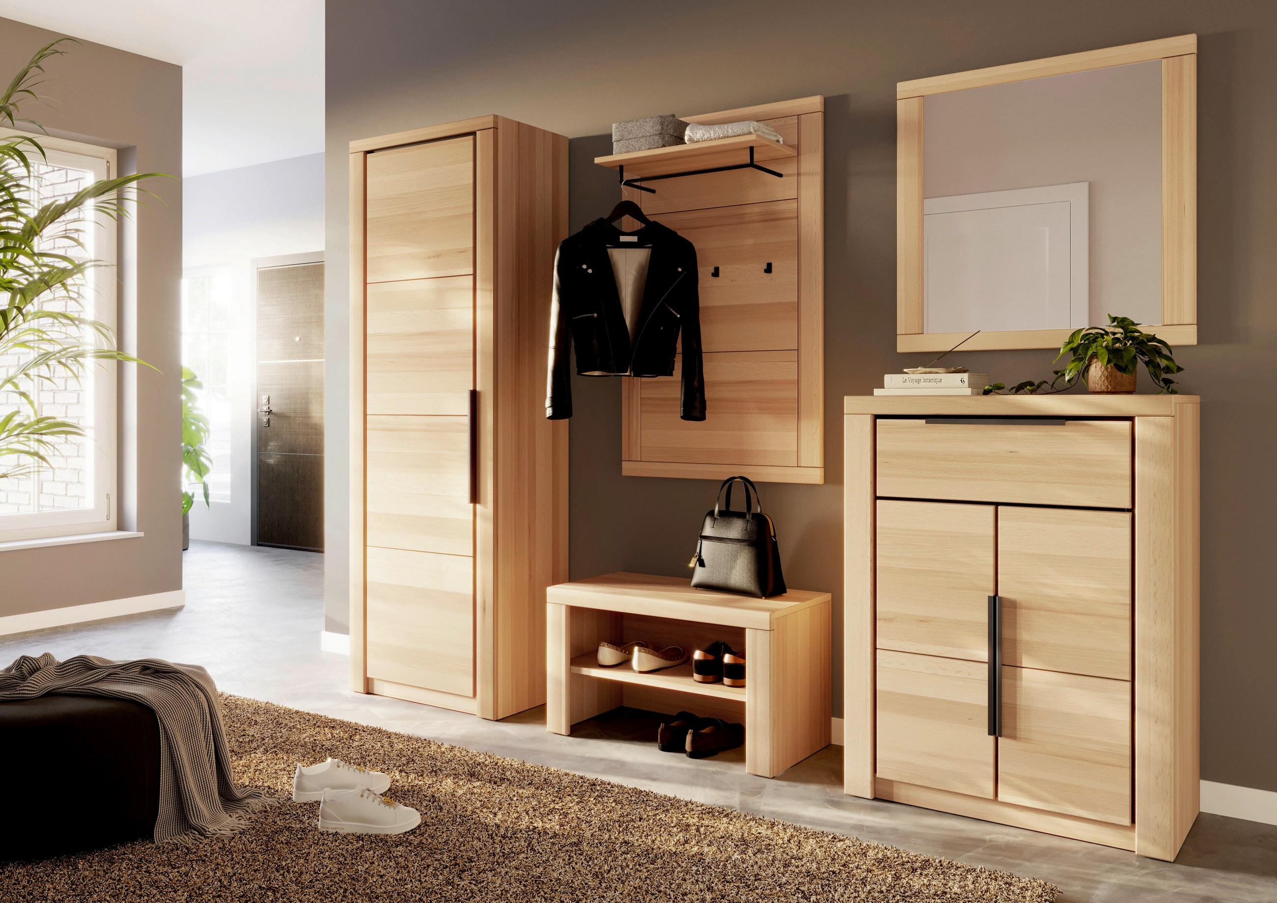 GARDEROBENPANEEL  in 80/120/28 cm  - Buchefarben, Design, Holz/Holzwerkstoff (80/120/28cm) - Livetastic