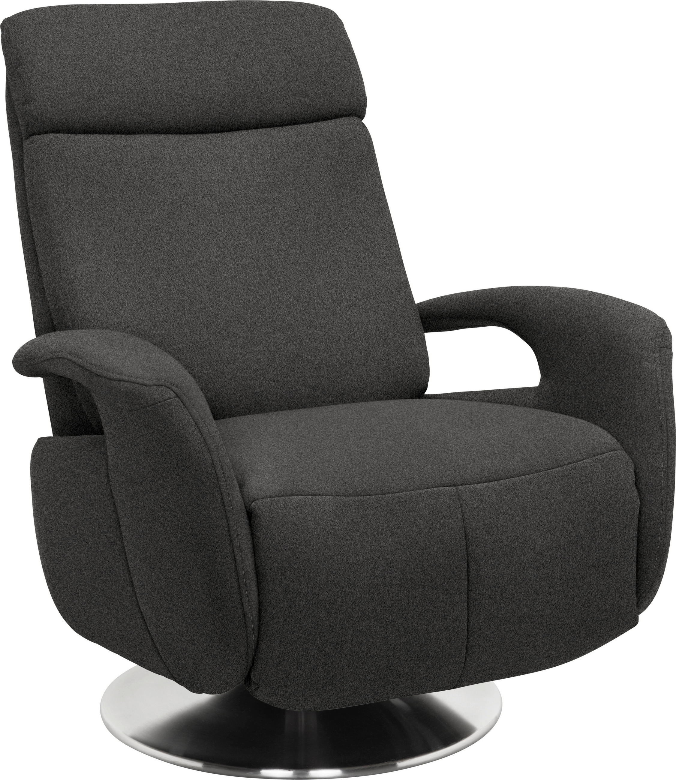 RELAXFÅTÖLJ i textil mörkgrå  - stålfärgad/mörkgrå, Klassisk, metall/textil (84/109/88cm) - Livetastic