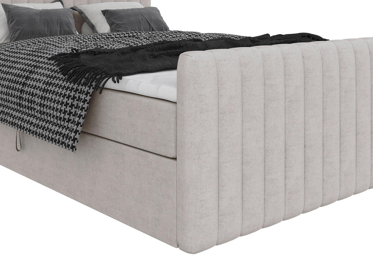 BOXBETT 140/200 cm  Beige  - Beige/Schwarz, Basics, Kunststoff/Textil (140/200cm) - Carryhome