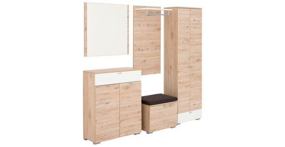 GARDEROBENSCHRANK 60/200/34 cm  - Eichefarben/Silberfarben, Design, Holzwerkstoff/Metall (60/200/34cm) - Moderano