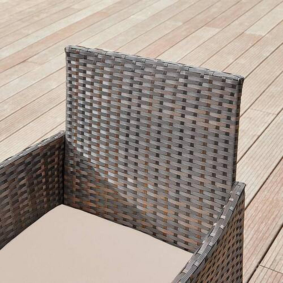 ZAHRADNÍ SADA 4dílné, kov, plast, sklo, textil - tmavě hnědá/béžová, Moderní, kov/textil - Modante